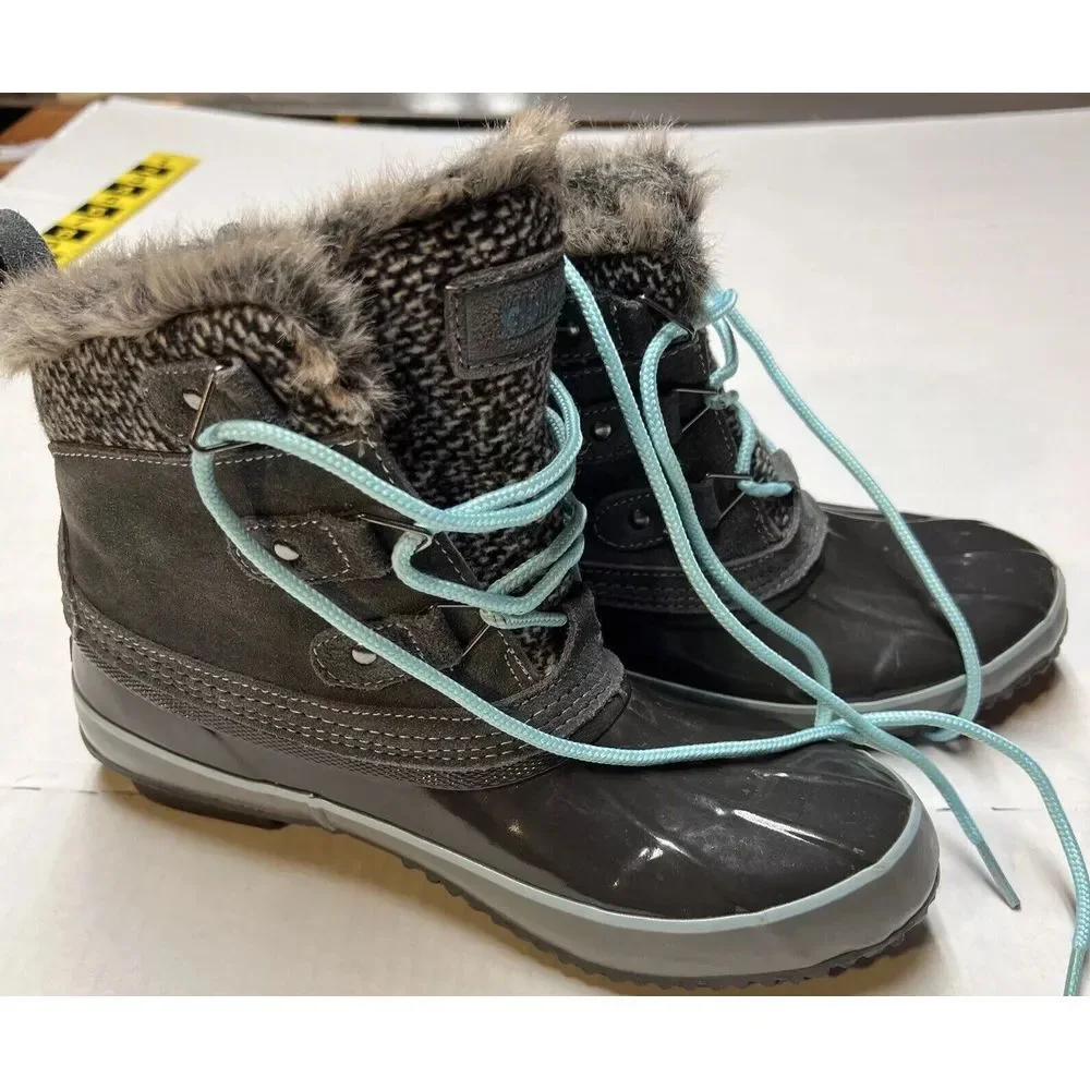 Khombu Faux Fur Winter Snow Rain‎ Boots Water Repellent Women's SZ 9